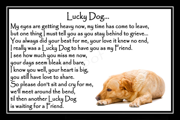 Golden Labrador Pet Dog Memorial Print