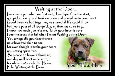 Personalised Pet Dog Memorial Print Waiting at the Door