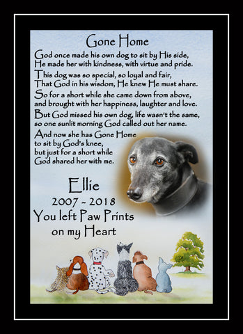 Personalised Pet Dog Rainbow Bridge Memorial Print