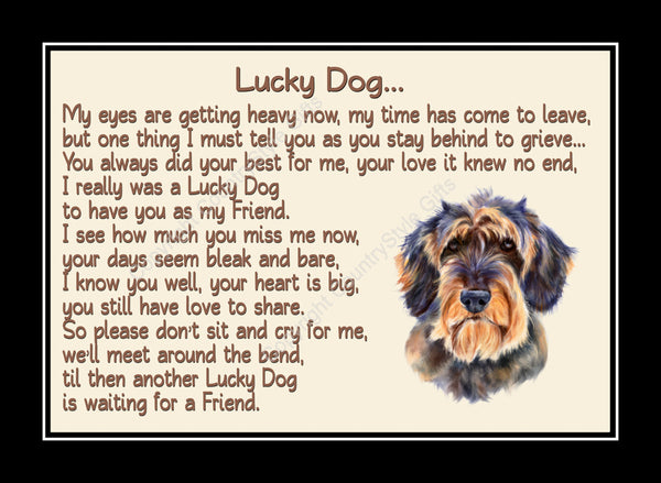 Wirehaired Dachshund Pet Dog Memorial Waiting at the Door Print