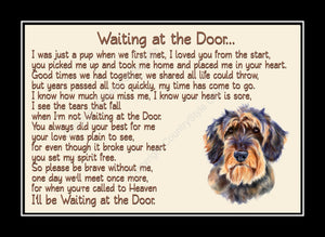 Wirehaired Dachshund Pet Dog Memorial Waiting at the Door Print