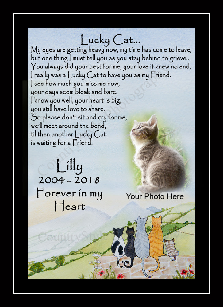 Personalised Pet Cat Memorial Print