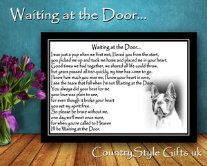 Boston Terrier Pet Dog Memorial Gift Waiting at the Door Print